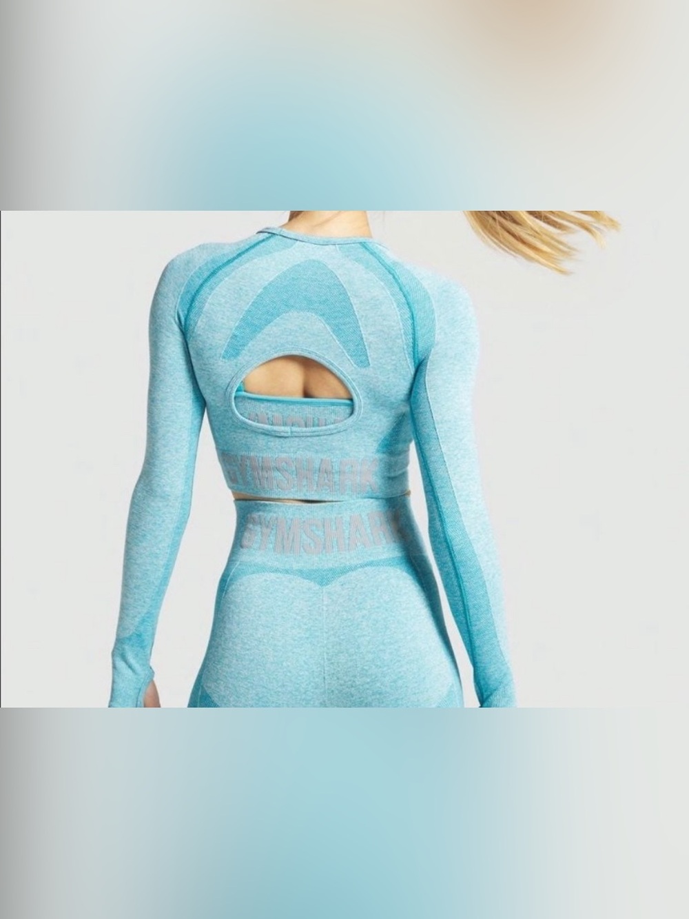 Gymshark Teal Marl Flex Crop Long Sleeve